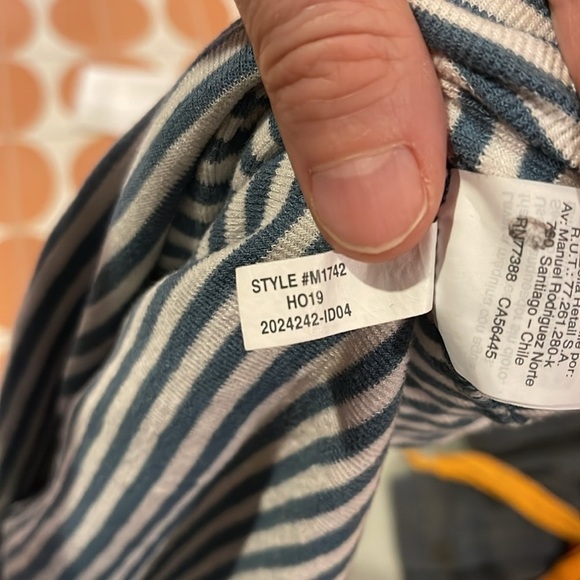 Madewell Ivory and Blue Striped Long Sleeve Shirt - Picture 8 of 8